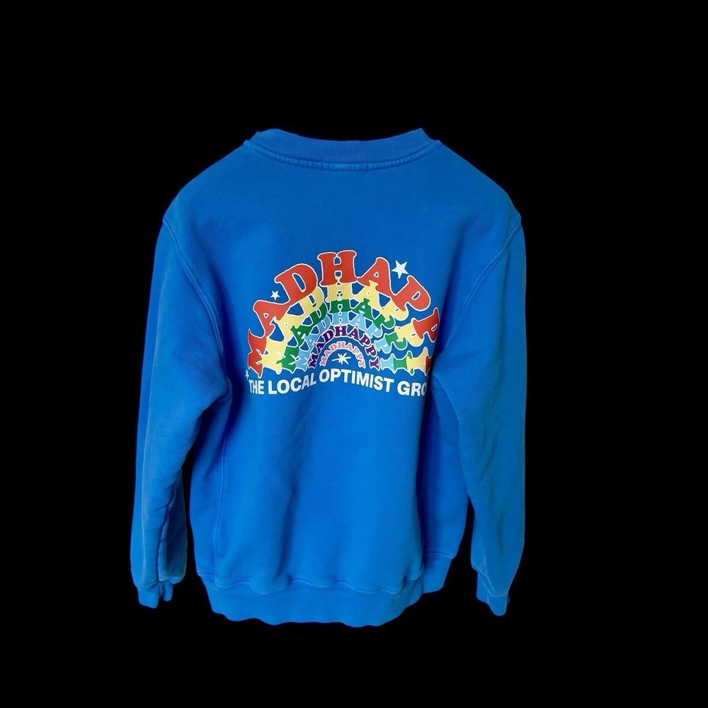 Madhappy Women's‎ Sweatshirt XS Contemporary Local Optimist *STAINS Blue